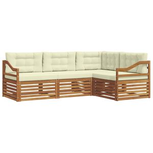 vidaXL Ensemble de canap&eacute;s d'ext&eacute;rieur 4 pc Naturel et Cr&egrave;me