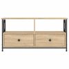 vidaXL Meuble TV chêne sonoma 90x33x45 cm bois d'ingénierie et fer