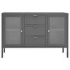 vidaXL Buffet Anthracite 105x35x70 cm Acier et verre trempé