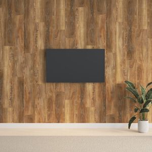 vidaXL Panneaux muraux Aspect bois Marron PVC 2,06 m&sup2;
