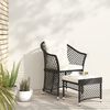 vidaXL Salon de jardin 2 pcs avec coussins Noir R&eacute;sine tress&eacute;e