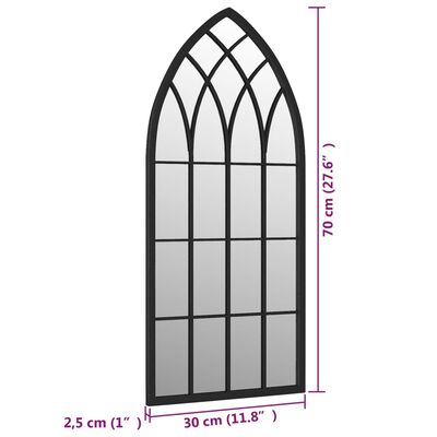 vidaXL Miroir Noir 70x30 cm Fer pour utilisation à l'intérieur