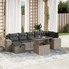 vidaXL Salon de jardin 8 pcs avec coussins gris clair r&eacute;sine tress&eacute;e