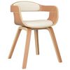 vidaXL Chaise &agrave; manger Cr&egrave;me Similicuir et bois courb&eacute;