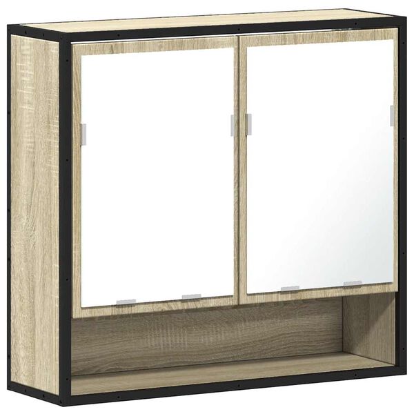vidaXL Armoire de salle de bain avec miroir Ch&ecirc;ne Sonoma 65 x 20 x 60 cm Bois d'ing&eacute;nierie