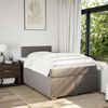 vidaXL Sommier &agrave; lattes de lit avec matelas Taupe 120x200 cm Tissu