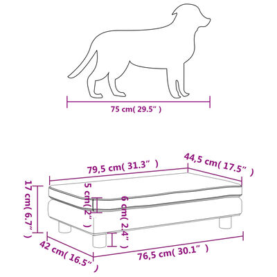 vidaXL Lit pour chien avec extension noir 100x50x30 cm similicuir