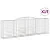 vidaXL Paniers &agrave; gabions arqu&eacute;s 15 pcs 400x50x120/140 cm Fer galvanis&eacute;