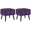 vidaXL Tables de chevet 2 pcs Violet fonc&eacute; 40x35x40 cm Velours