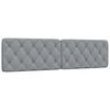 vidaXL Coussin de t&ecirc;te de lit gris clair 200 cm tissu