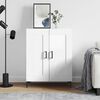 vidaXL Buffet Blanc brillant 69,5x34x90 cm Bois d'ing&eacute;nierie