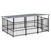 vidaXL Chenil d'ext&eacute;rieur avec toit pour chiens Acier 5,63 m&sup2;