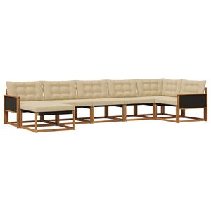vidaXL Ensemble de canap&eacute;s d'ext&eacute;rieur 7 pc Naturel et Beige