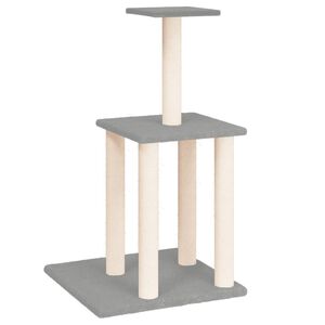 vidaXL Arbre &agrave; chat avec griffoirs en sisal gris clair 85,5 cm