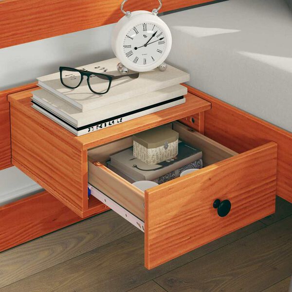 vidaXL Cadre de lit avec t&ecirc;te de lit Marron 120 x 190 cm Pin massif