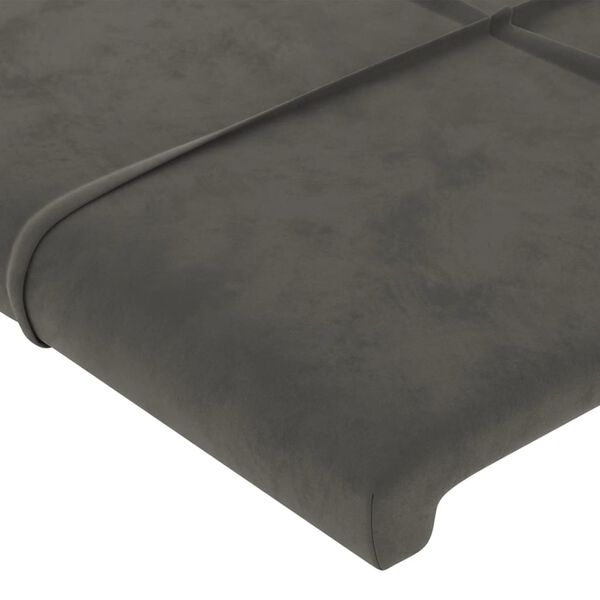 vidaXL T&ecirc;tes de lit Gris fonc&eacute; 180x5x78/88 cm Velours