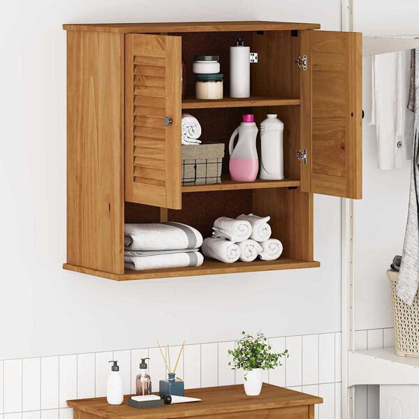 vidaXL Armoire de salle de bain avec porte VIGO Marron et Marron Miel