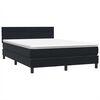 vidaXL Sommier &agrave; lattes de lit avec matelas noir 140x210 cm velours