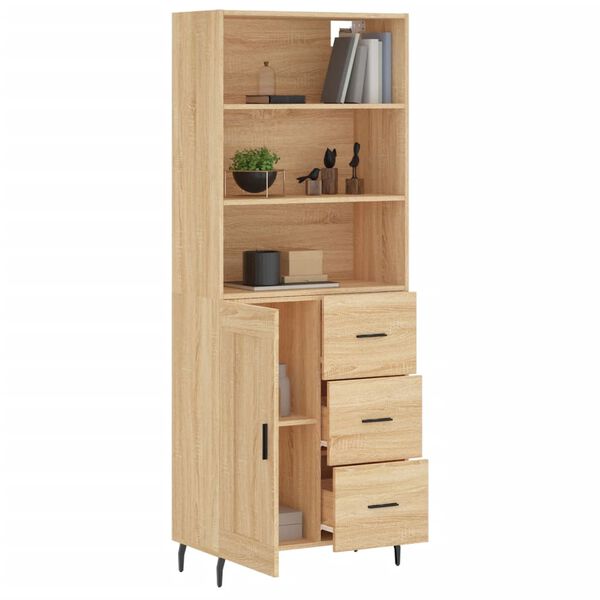 vidaXL Buffet haut Ch&ecirc;ne sonoma 69,5x34x180 cm Bois d'ing&eacute;nierie