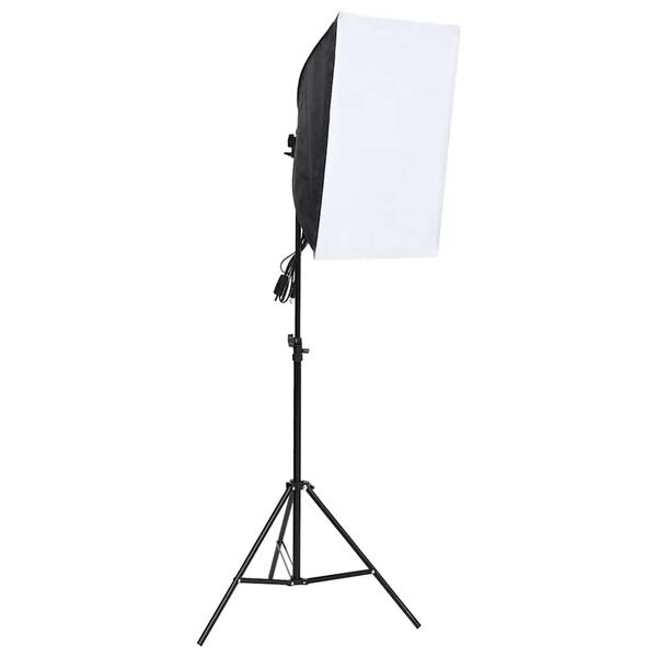 vidaXL Kit de studio photo avec bo&icirc;te &agrave; lumi&egrave;re et toile de fond