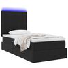 vidaXL Lit avec rangement et LED avec matelas Noir 90 x 190 cm Velours