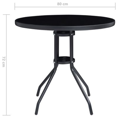 vidaXL Ensemble à dîner de jardin 5 pcs Aluminium et textilène Noir