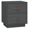 &nbsp;vidaXL Table de chevet Gris 40x34x45 cm Bois de pin massif