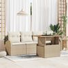 vidaXL Ensemble de canap&eacute; de jardin avec coussin 5 pcs beige et cr&egrave;me