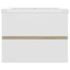 vidaXL Armoire d'&eacute;vier et lavabo int&eacute;gr&eacute; Blanc/ch&ecirc;ne sonoma Agglom&eacute;r&eacute;