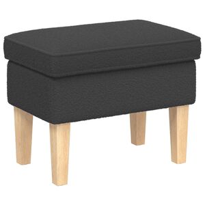 vidaXL Pouf Gris fonc&eacute; 55 x 35 x 41 cm Boucl&eacute;