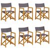 vidaXL Chaises pliables de jardin lot de 6 gris fonc&eacute; tissu
