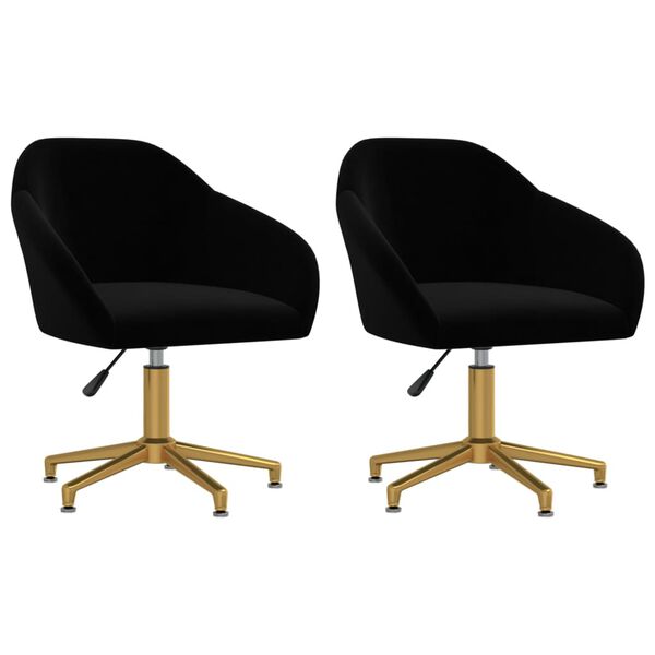 vidaXL Chaises pivotantes &agrave; manger lot de 2 noir velours