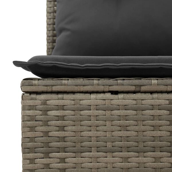 vidaXL Salon de jardin 9 pcs avec coussins gris r&eacute;sine tress&eacute;e