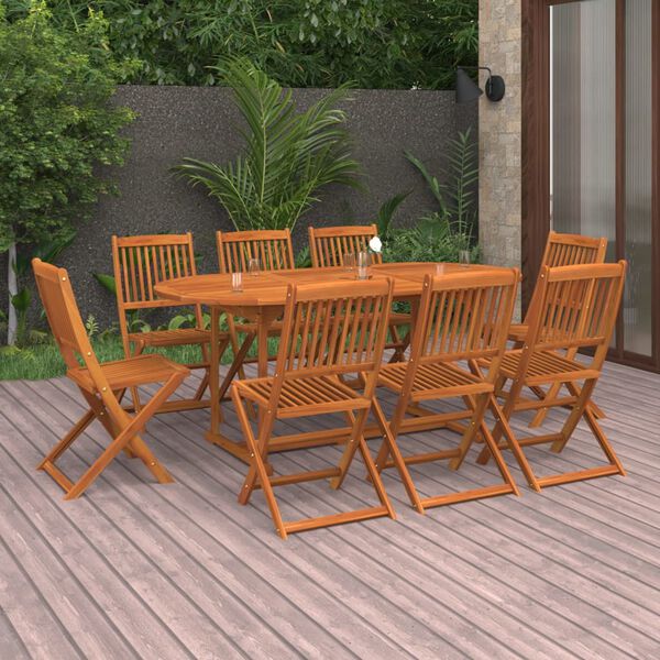 vidaXL Ensemble &agrave; manger de jardin 9 pcs bois massif d'acacia
