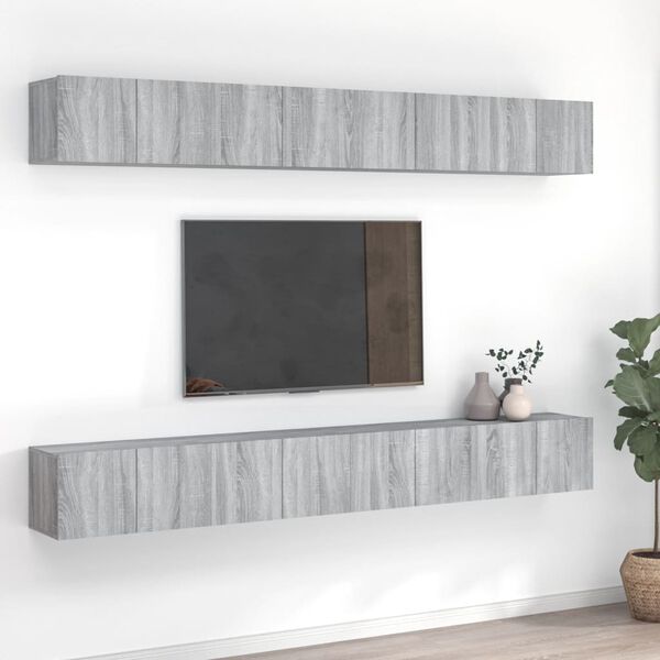 vidaXL Meubles TV 8 pcs Sonoma gris 60x30x30 cm Bois d'ing&eacute;nierie