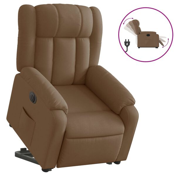 vidaXL Fauteuil inclinable &eacute;lectrique marron tissu