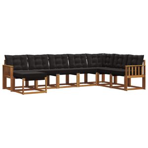 vidaXL Ensemble de canap&eacute;s d'ext&eacute;rieur 8 pcs Naturel et Noir