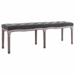 vidaXL Banc Lin Bois solide 150x40x48 cm Gris fonc&eacute;