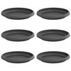 vidaXL Plateau &agrave; fleurs rond 6 pc Noir &Oslash; 15,5 x 2 cm Plastique