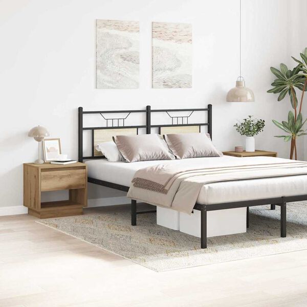 vidaXL Table de nuit avec tiroir 2 pcs Ch&ecirc;ne artisanal 45 x 34 x 44 cm