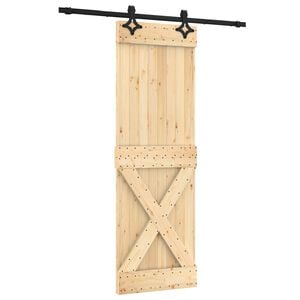 vidaXL Porte coulissante Naturel et noir 70 x 210 cm
