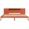 vidaXL Lit biblioth&egrave;que sans matelas cire marron 200x200 cm pin massif