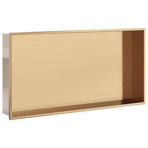 vidaXL Niche de douche dor&eacute; bross&eacute; 62x32x9 cm acier inoxydable