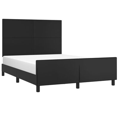 vidaXL Cadre de lit avec tête de lit Noir 140x200 cm Similicuir