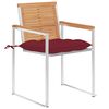 vidaXL Chaises de jardin lot de 8 avec coussins Bois de teck massif