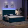 vidaXL Cadre de lit ottoman avec matelas bleu fonc&eacute; 200x200 cm velours