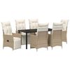 vidaXL Ensemble de salle &agrave; manger pour jardin 7 pc Beige polyrotin