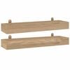 vidaXL &Eacute;tag&egrave;res murales 2 pcs 60x15x4 cm bois de teck massif