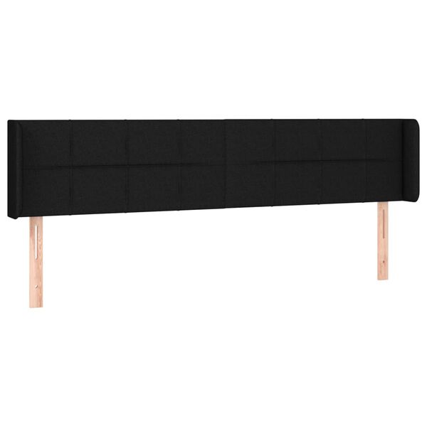 vidaXL T&ecirc;te de lit &agrave; LED Noir 203x16x78/88 cm Tissu