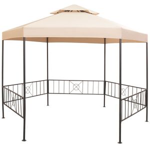 vidaXL Chapiteau tente de jardin Hexagonal Beige 323 x 265 cm